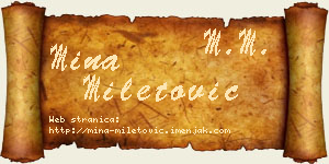 Mina Miletović vizit kartica